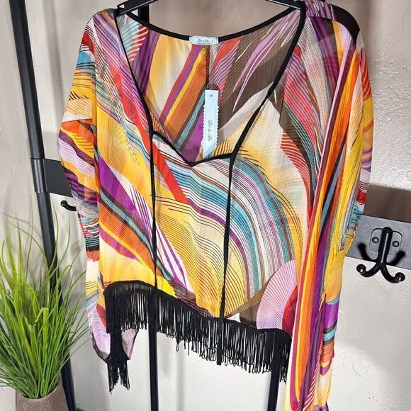 Do & Be multi color fringe sheer top size medium - Picture 7 of 13